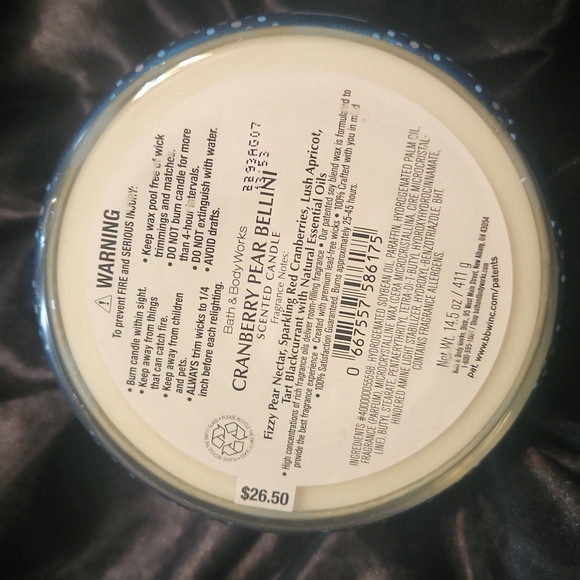 NWT Cranberry Pear Bellini 3 Wick Candle - Picture 2 of 4